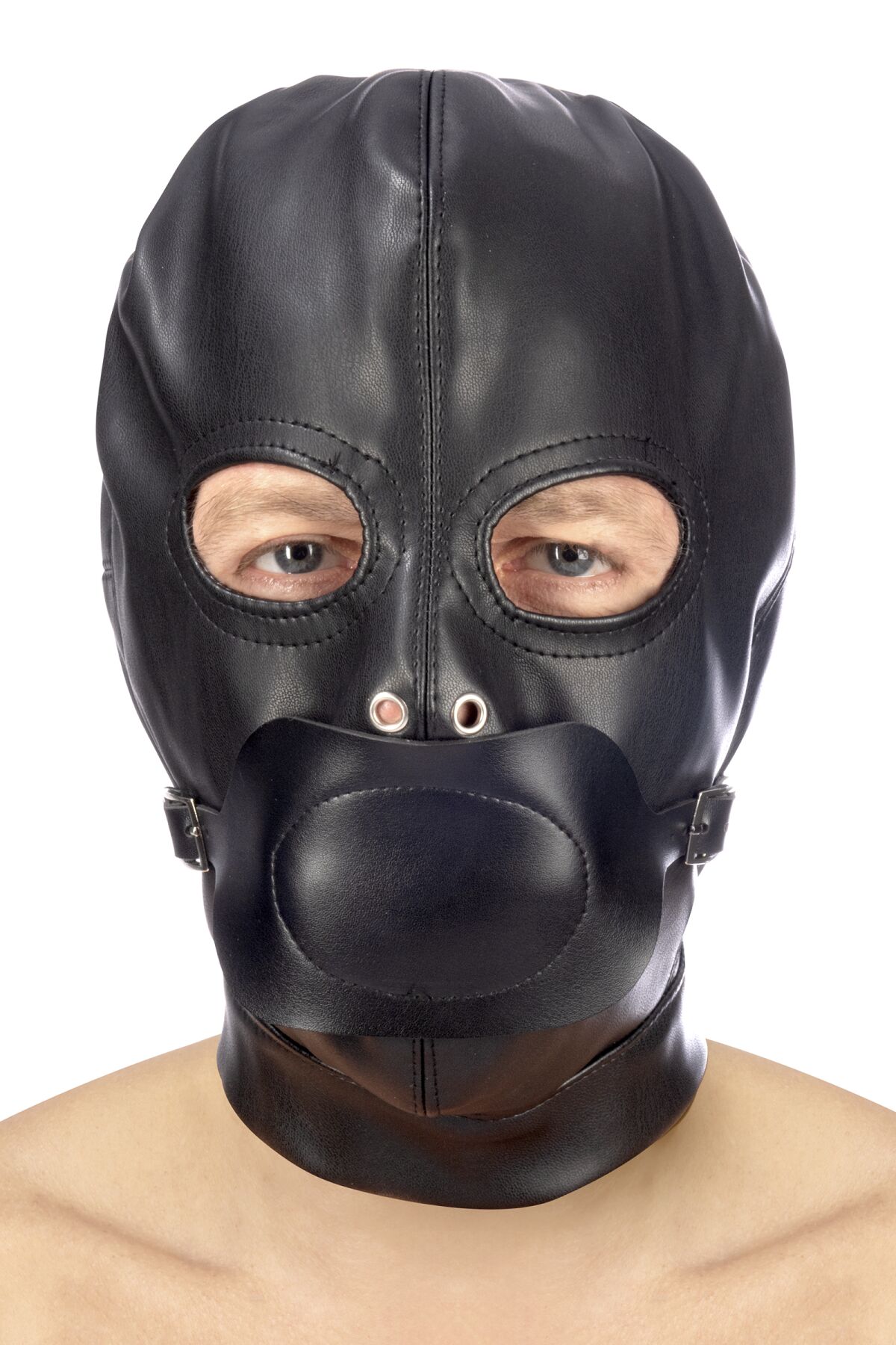 Капюшон з кляпом для БДСМ Fetish Tentation BDSM hood in leatherette with removable gag