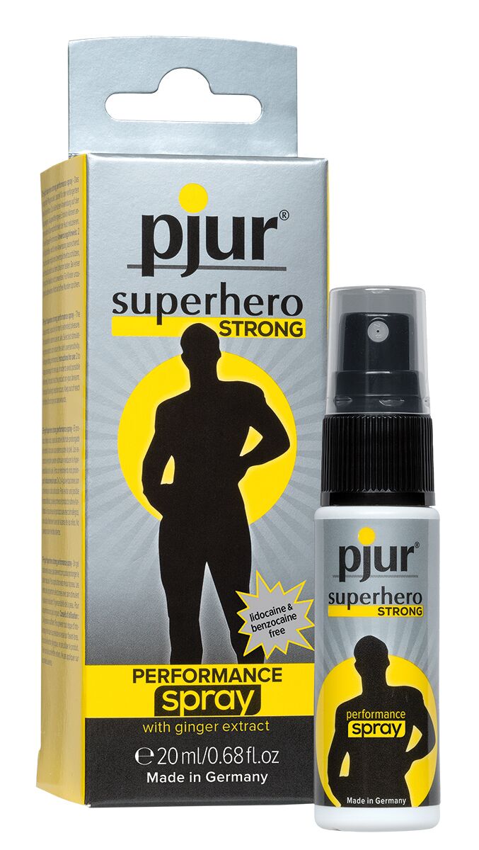 Пролонгуючий спрей pjur Superhero Strong Spray 20 ml, з екстрактом імбиру, вбирається в шкіру