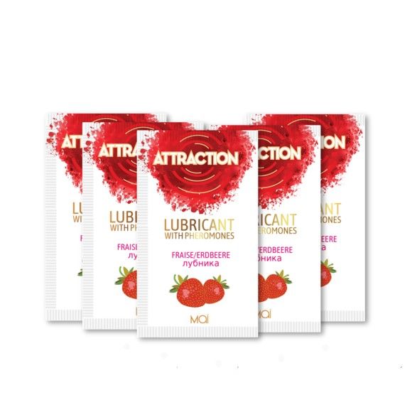 Пробник лубриканту з феромонами MAI ATTRACTION LUBS STRAWBERRY (10 мл)