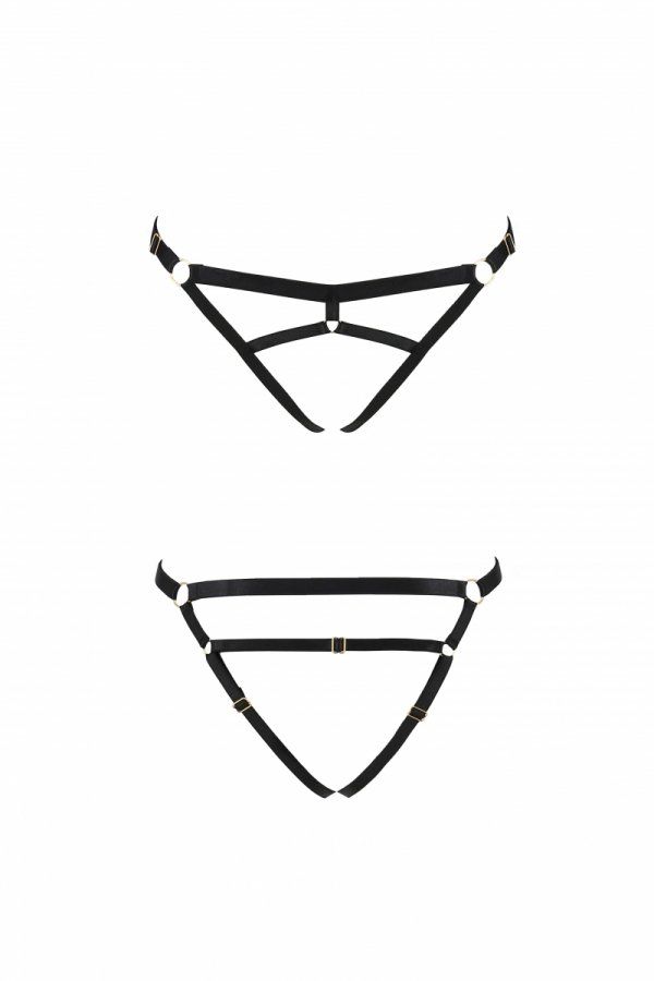 Трусики стрінги зі стреп KELIS THONG black L/XL - Passion Exclusive