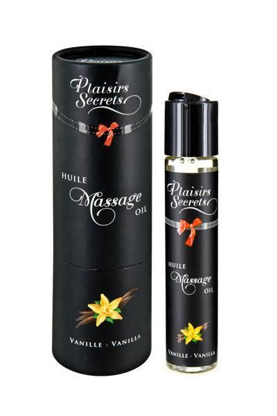 Масажна олія Plaisirs Secrets Vanilla (59 мл) з афродизіаками, їстівна, подарункова упаковка