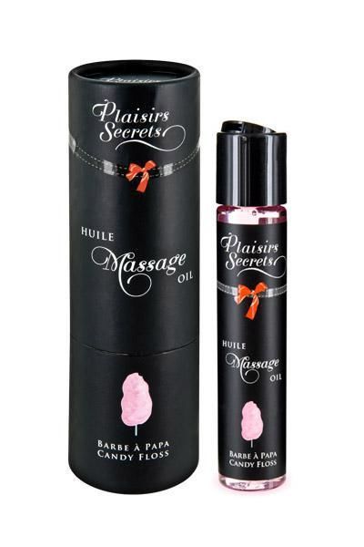 Масажна олія Plaisirs secrets Candy Floss (59 мл) з афродизіаками, їстівна, подарункова упаковка