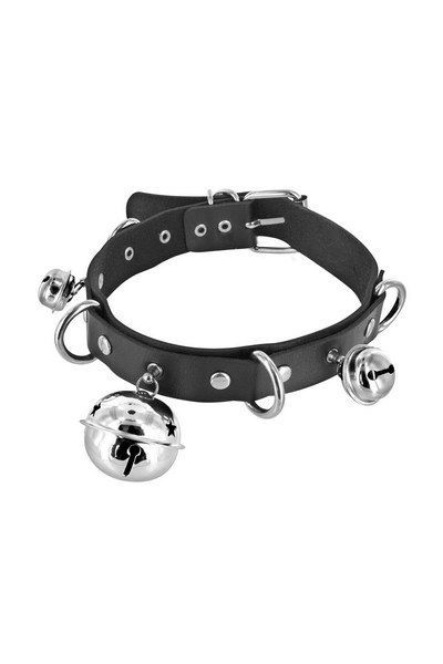 Нашийник з бубонцями Fetish Tentation Choker Bells, екошкіра