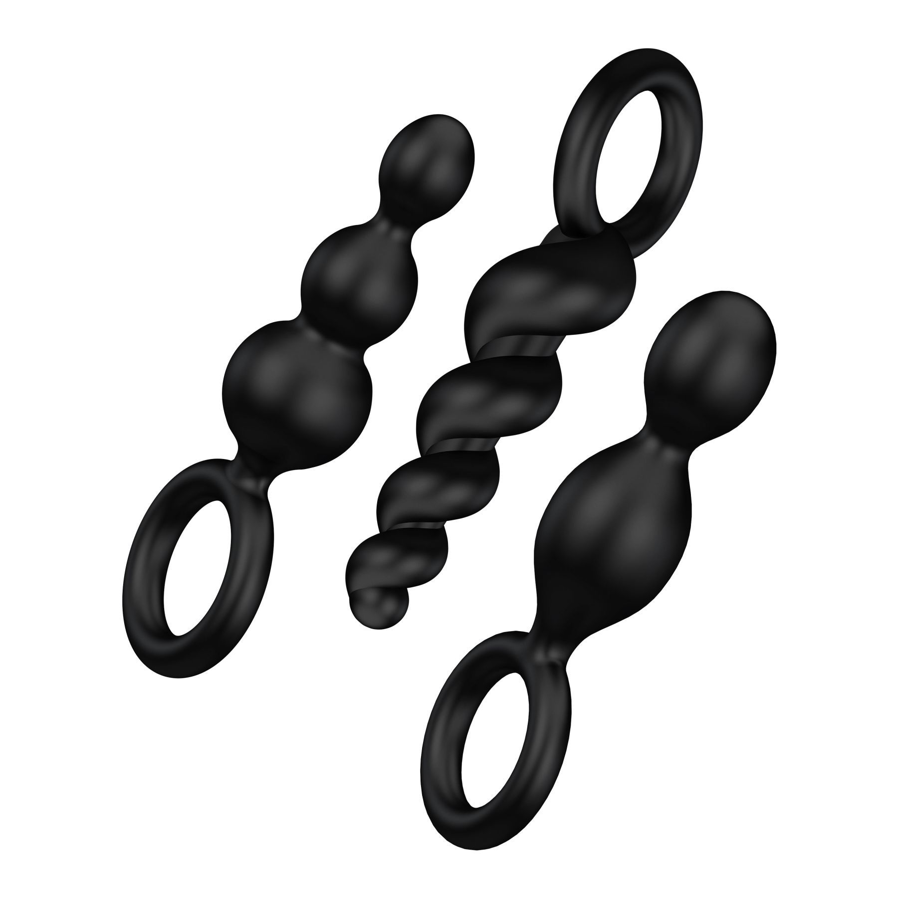 Набір анальних іграшок Satisfyer Plug black (set of 3) - Booty Call, макс. діаметр 3см