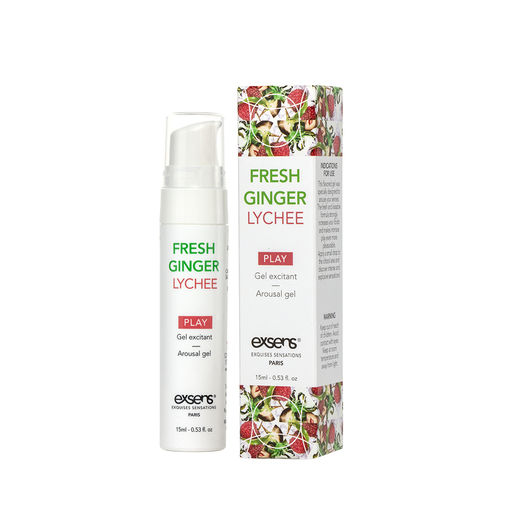 Стимулюючий гель EXSENS Kissable Fresh Ginger Litchi 15мл, можна для поцілунків, охолодний