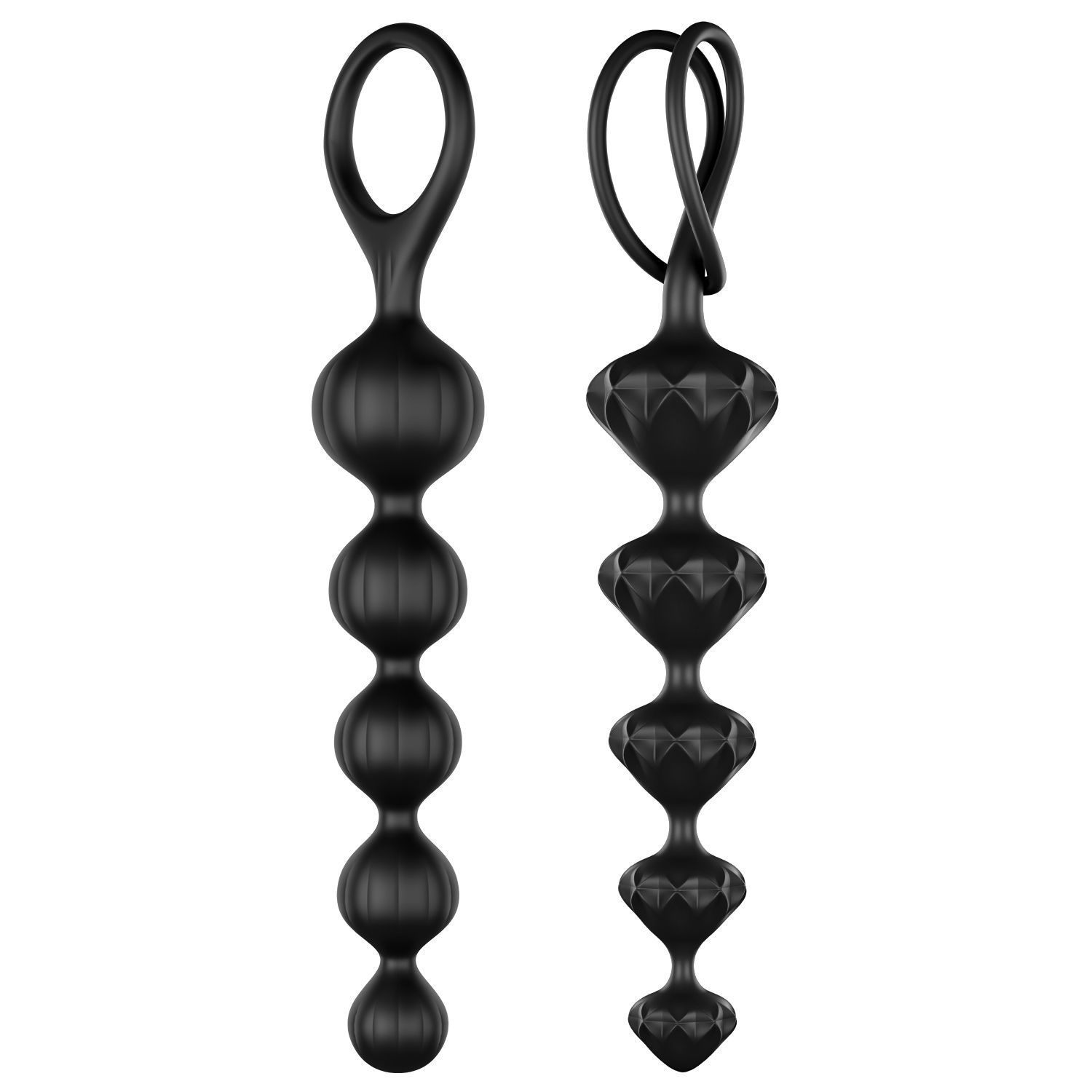 Набір анальних намиста Satisfyer Beads Black, силікон, макс. діаметр 3,3см та 3,5см