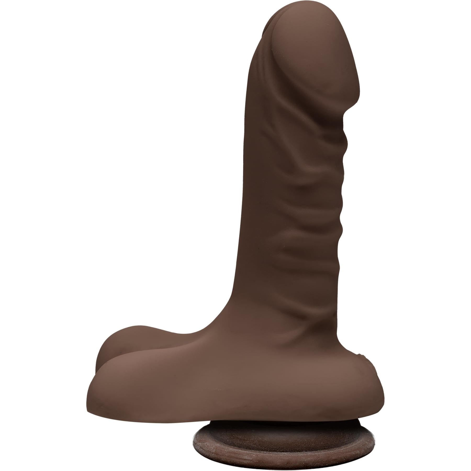 Фалоімітатор Doc Johnson The D - Super D - 6 Inch With Balls - ULTRASKYN - Chocolate, діаметр 3,8см