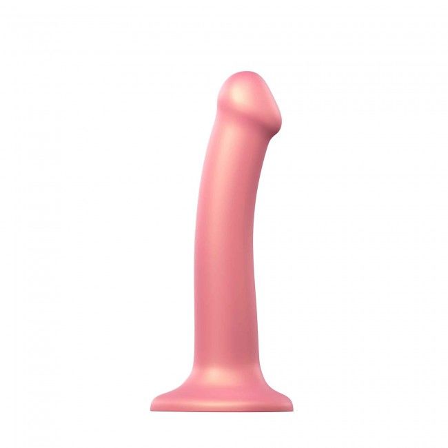 Насадка для страпону Strap-On-Me Mono Density Dildo Rose M, діам. 3,3см, одношаровий силікон, гнучкий