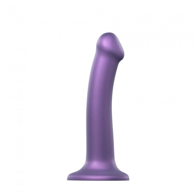 Насадка для страпону Strap-On-Me Mono Density Dildo Violet M, діам. 3,3см, одношаровий силікон, гнучкий