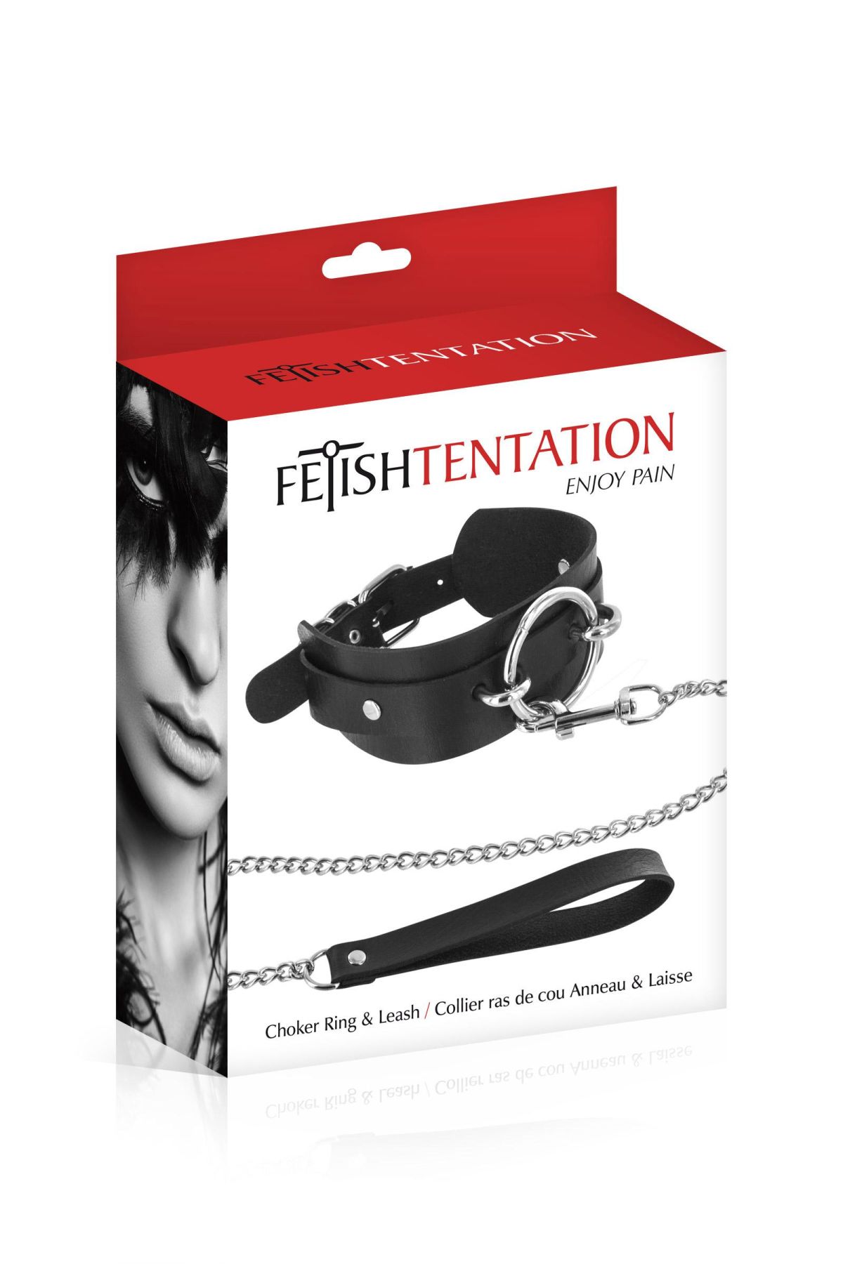 Нашийник з великим кільцем та з повідцем Fetish Tentation Ring and Leash