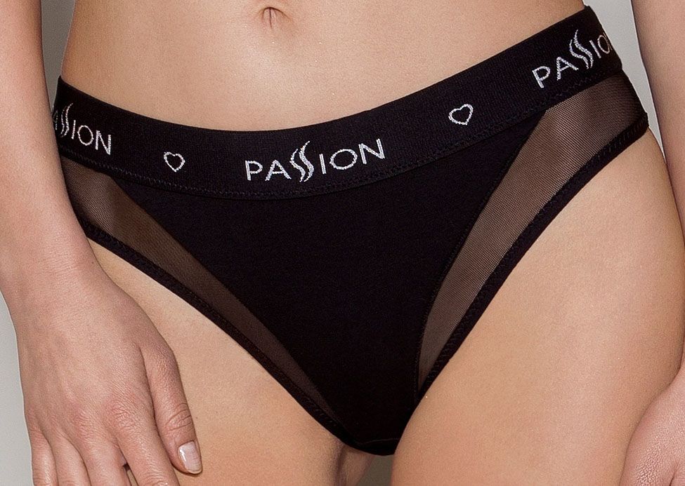 Трусики із прозорою вставкою Passion PS002 PANTIES black, size L