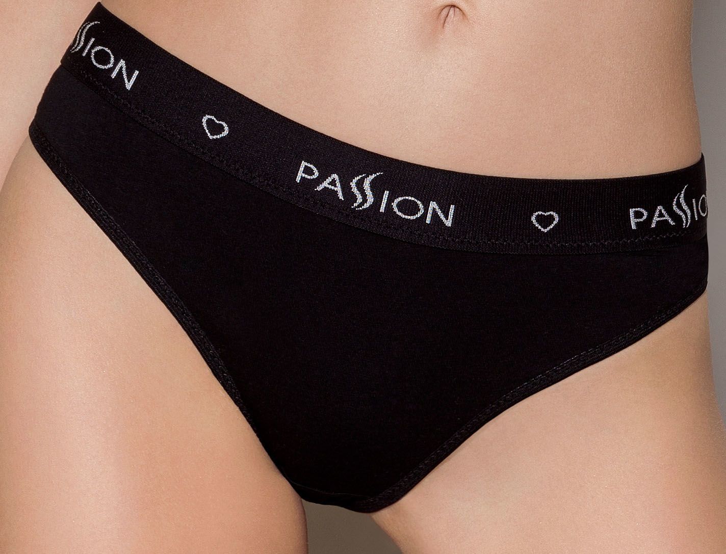 Трусики-сліпи з бавовни з еластаном Passion PS004 PANTIES black, size S