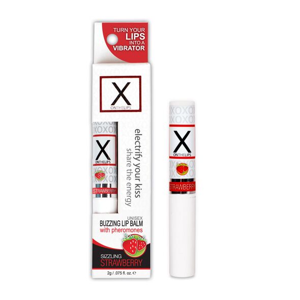 Стимулюючий бальзам для губ унісекс Sensuva - X on the Lips Strawberry з феромонами, полуниця