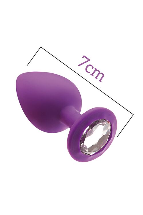 Анальна пробка із кристалом MAI Attraction Toys №47 Purple, довжина 7см, діаметр 2,5см