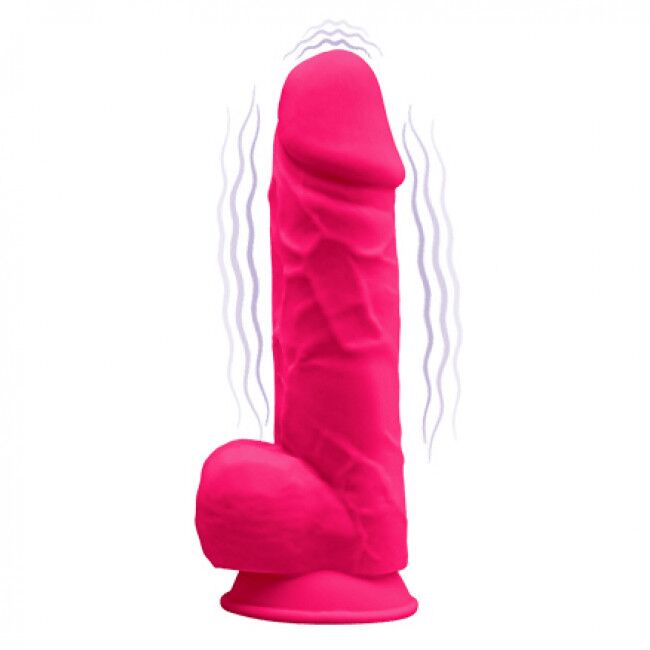 Фалоімітатор із вібрацією SilexD Norman Vibro Pink (MODEL 1 size 8,5in), двошаровий, діаметр 5см