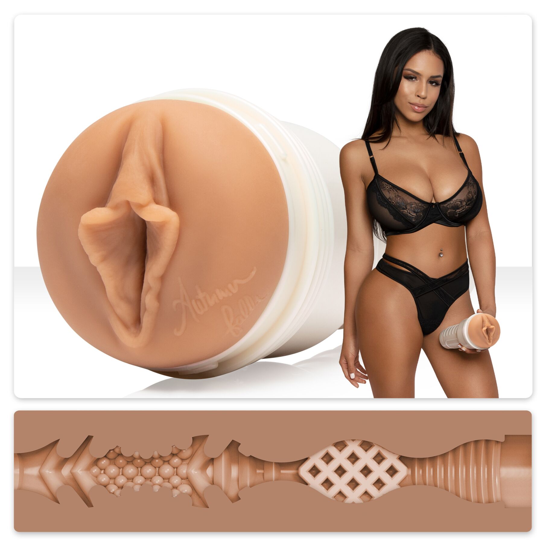 Мастурбатор Fleshlight Girls: Autumn Falls - Cream, зі зліпками вагіни, дуже ніжний