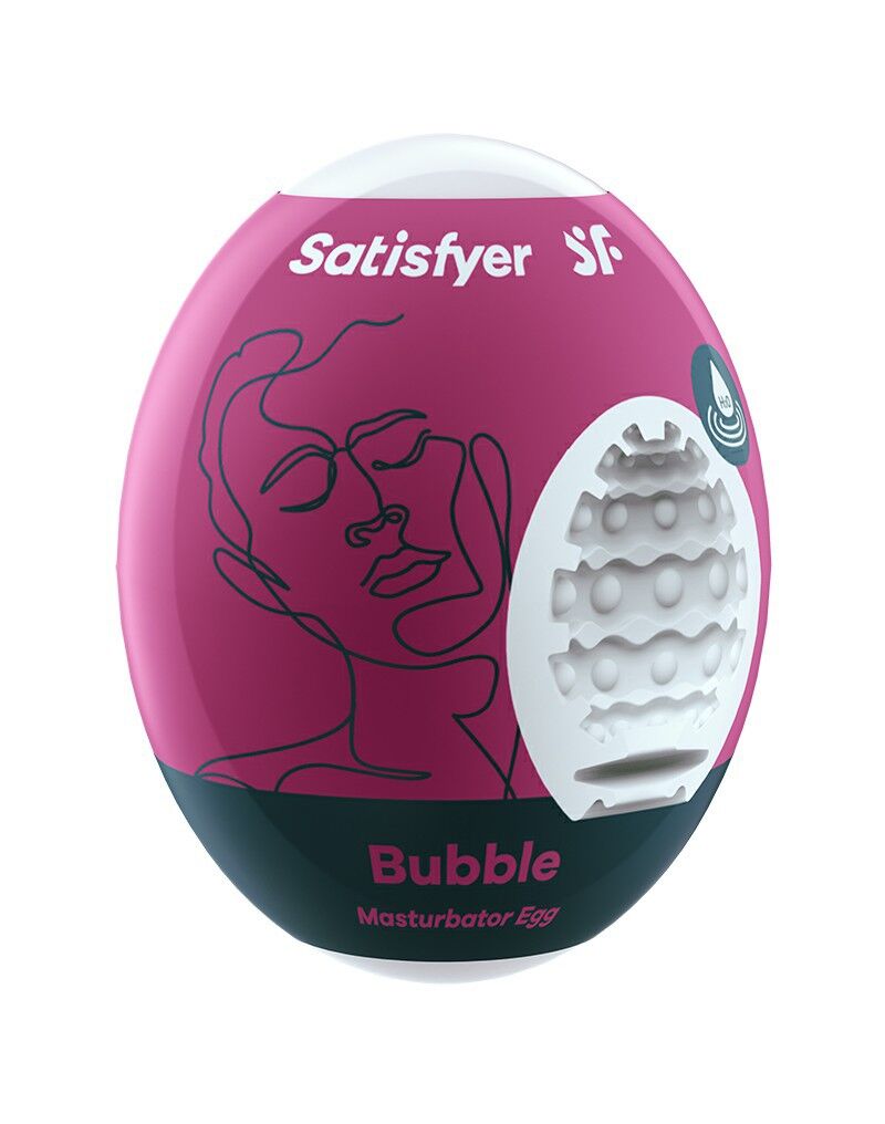 Самозмащувальний мастурбатор-яйце Satisfyer Egg Bubble, одноразовий, не вимагає мастила